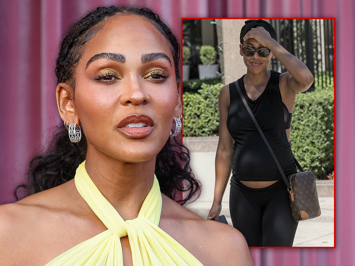 main Meagan Good fake baby bump getty composite
