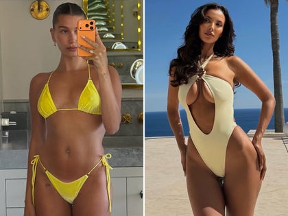 Hailey Bieber vs. Maya Jama -- Yellow Swimwear Edition