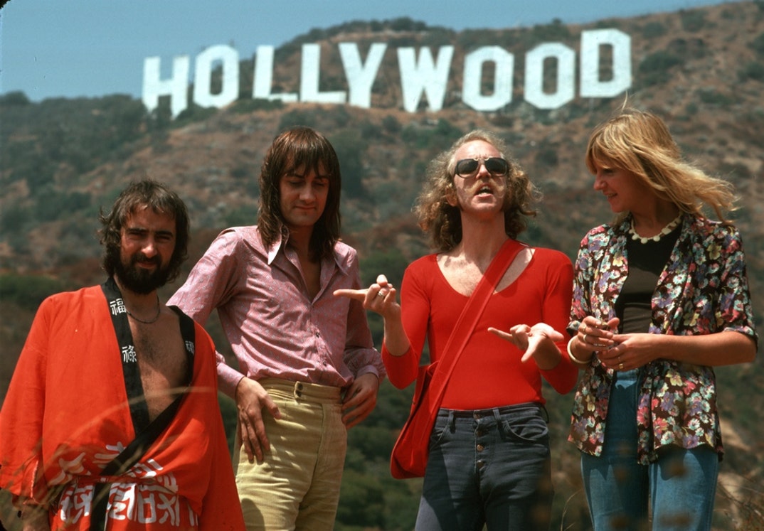 Photographed back in 1974, John McVie, Mick Fleetwood, Bob Welch and Christine McVie of the legendary rock group 