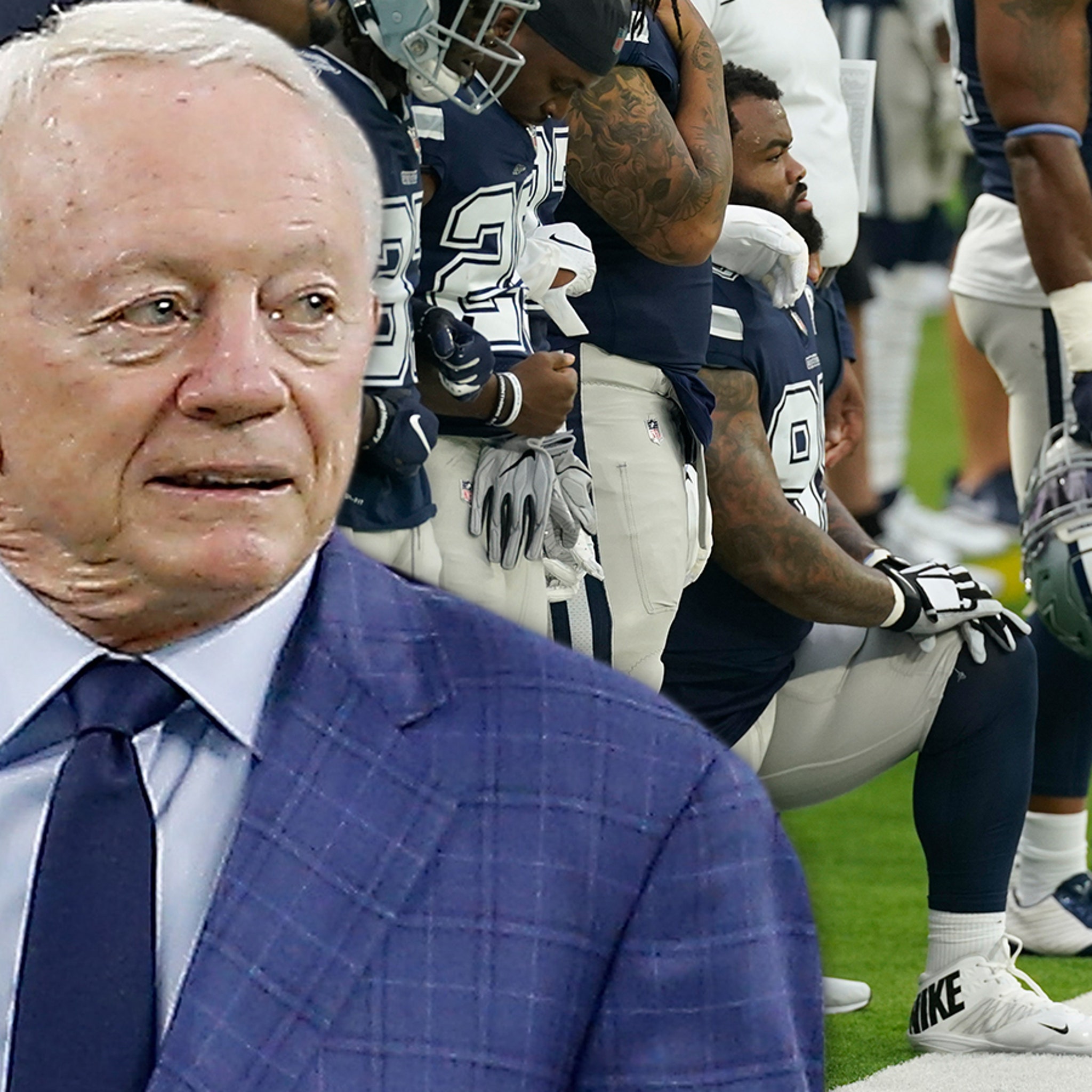 Dallas Cowboys' Jerry Jones mum on wearing hat during national anthem