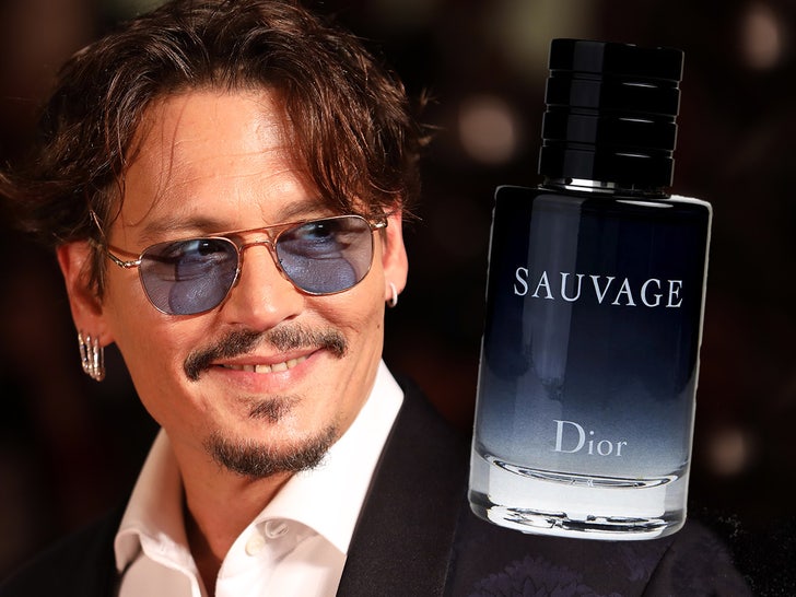 johnny depp bottle of Dior sauvage
