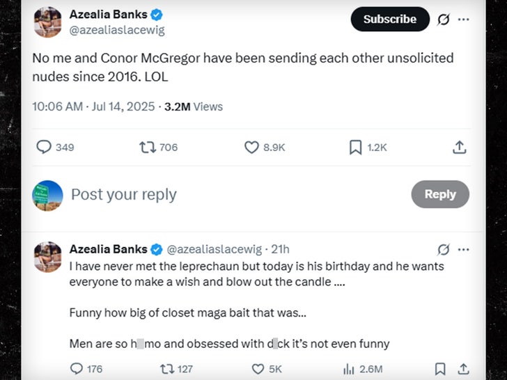 azealia banks conor mcgregor x tweet sub blur