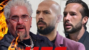 Guy Fieri in flames with the Tate Bros. and the UFC getty comp