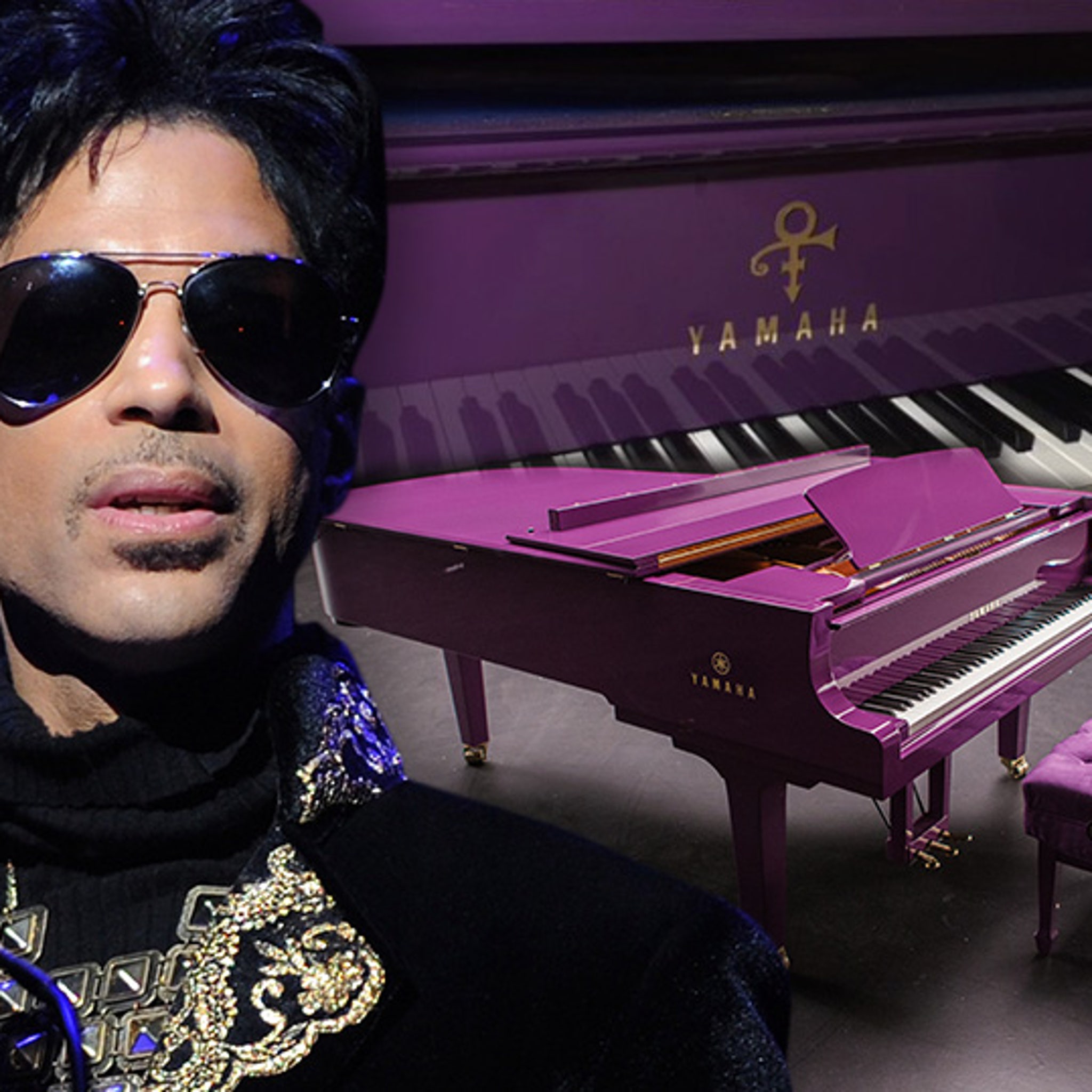 purple grand piano
