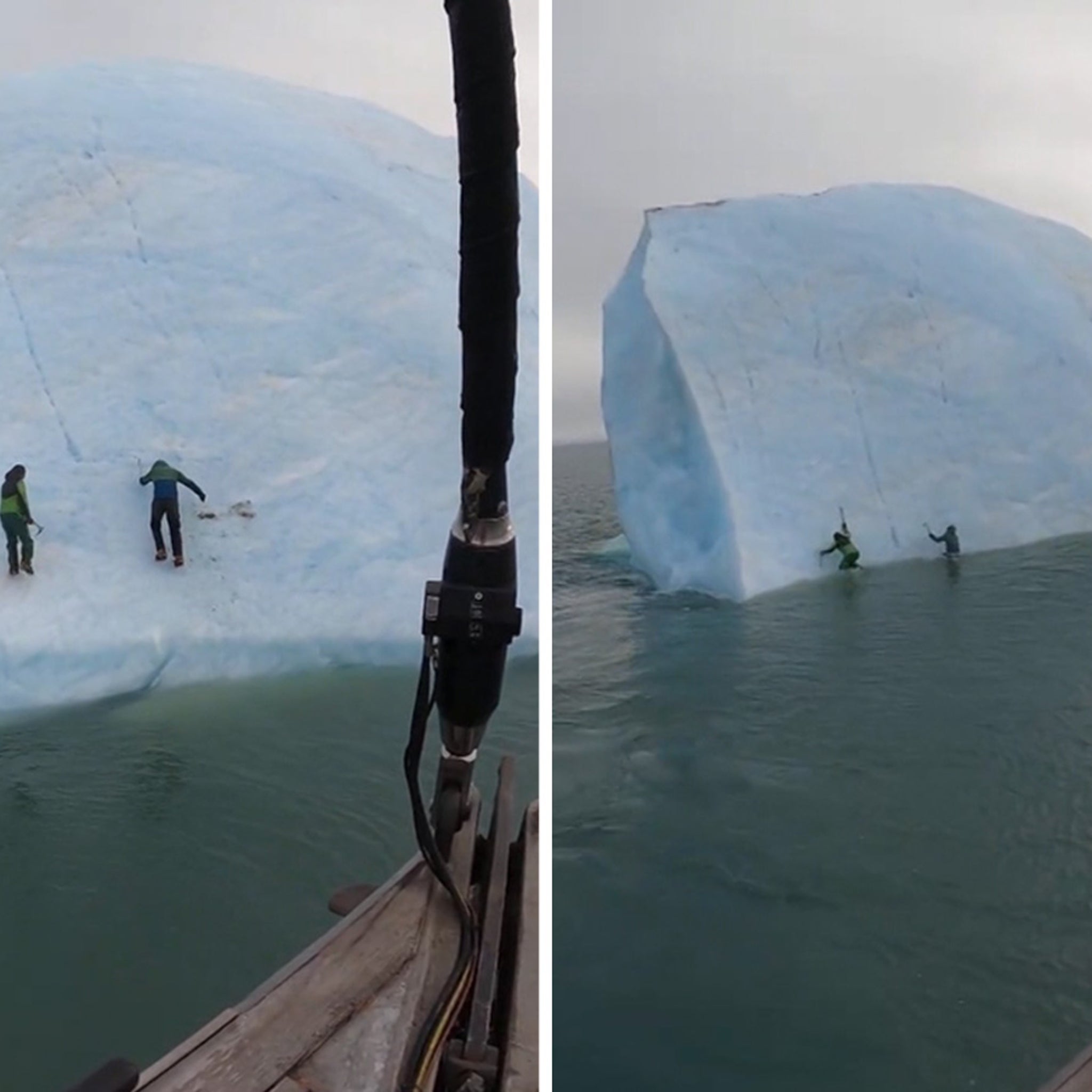 Iceberg vira repentinamente e quase esmaga exploradores no Polo Norte