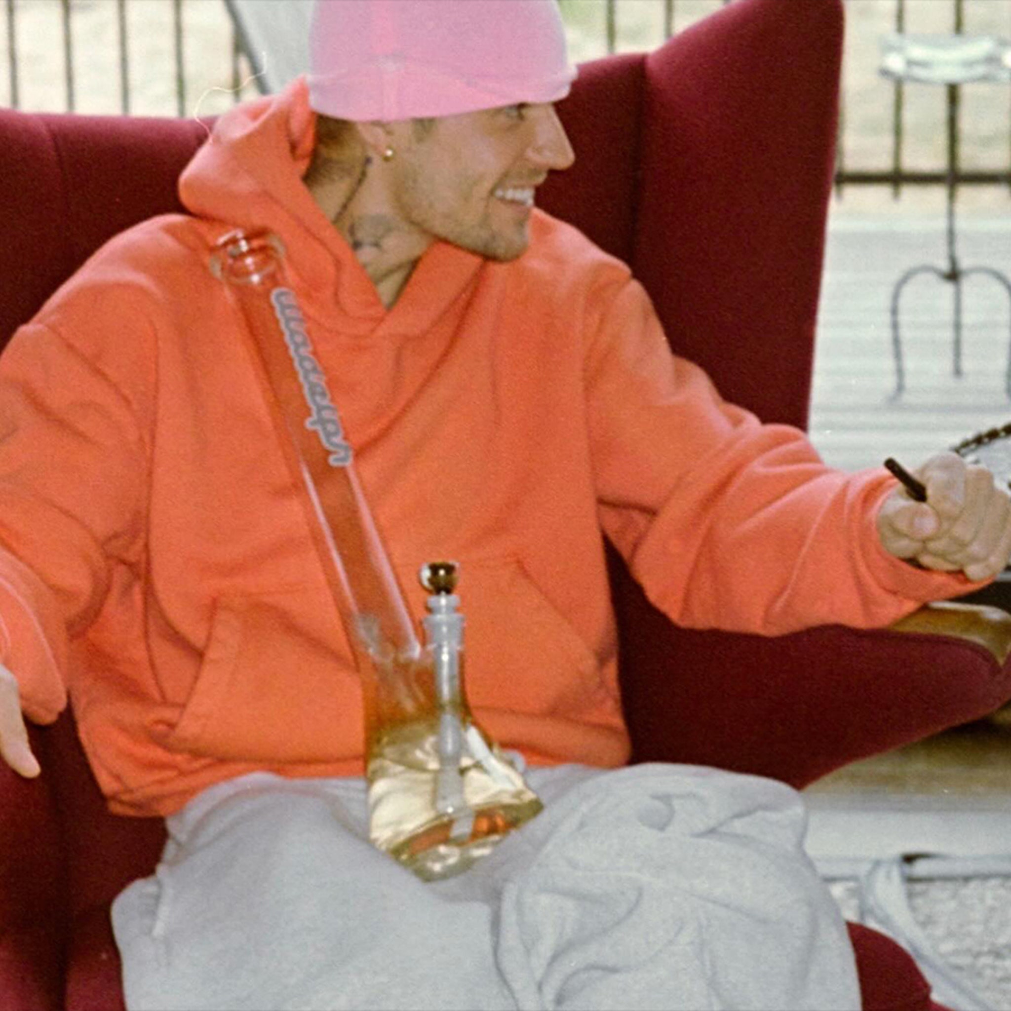 Justin Bieber Smiles With a Bong While Creating Music in Iceland