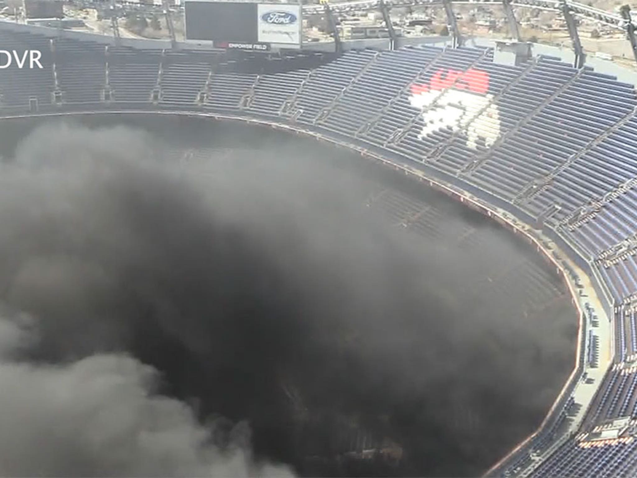 Watch: Firefighters put out blaze at Broncos' Mile High Stadium