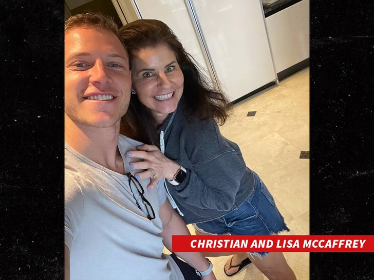 Christian McCaffrey and his mom Lisa McCaffrey