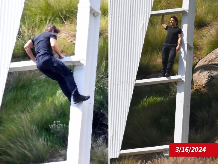 Tom Cruise Climbing The Hollywood Sign