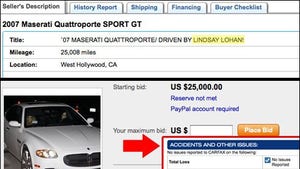 LiLo's Borrowed Maserati For Sale -- Crash Tested
