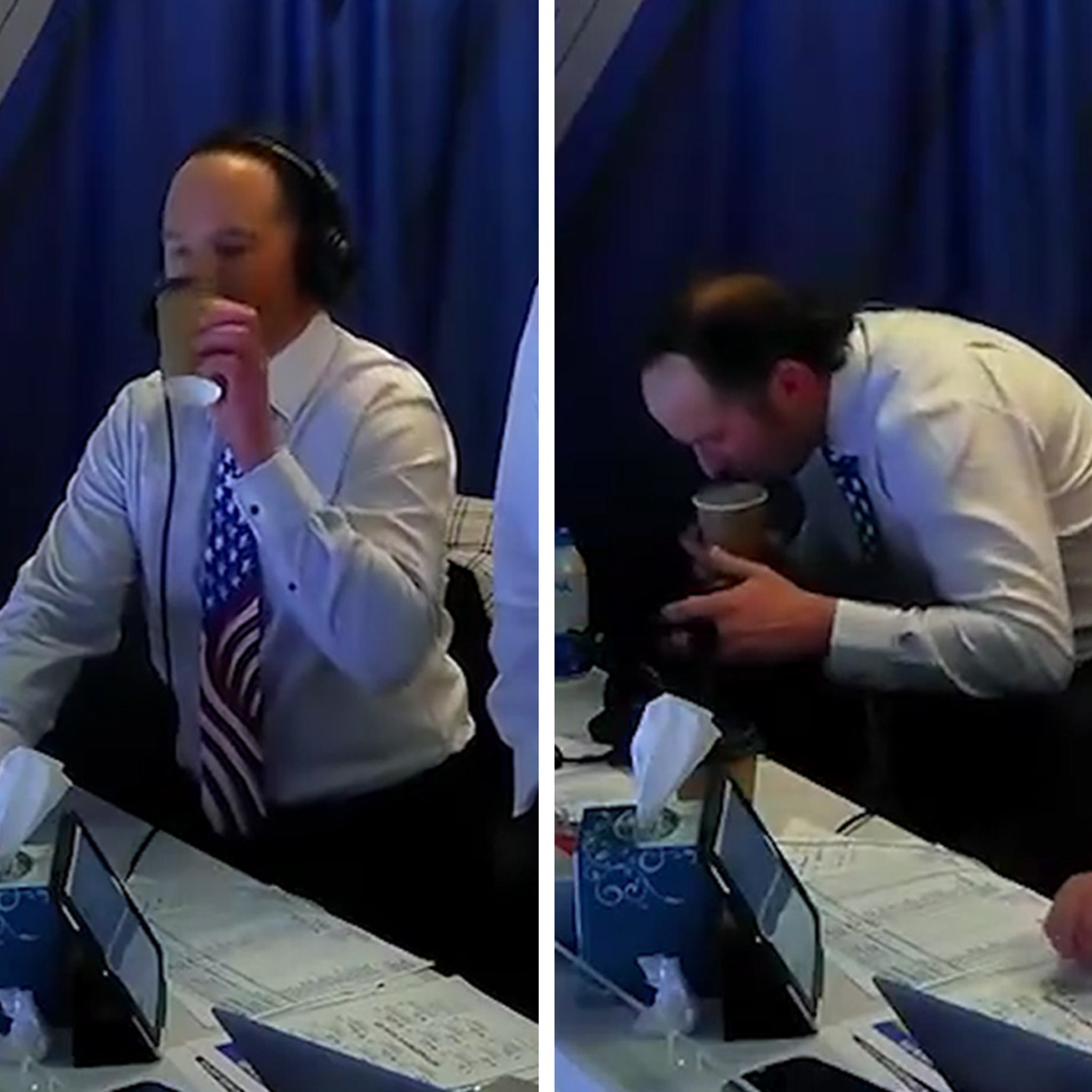 drinking tobacco spit Sports Analyst Mark Rycroft Accidentally Drinks Spit and Tobacco: Video