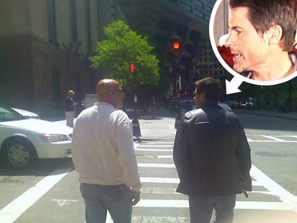 Rob Lowe rips a fan a new one in Boston
