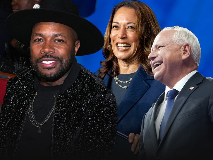 DJ D Nice e Kamala Harris e Tim Walz