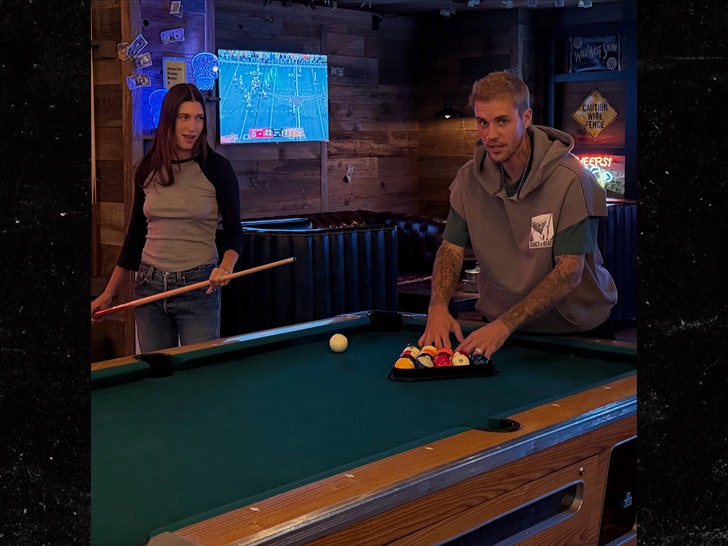 Justin and Hailey Bieber Celebrate 8th Anniversary with a Little Poolside Competition