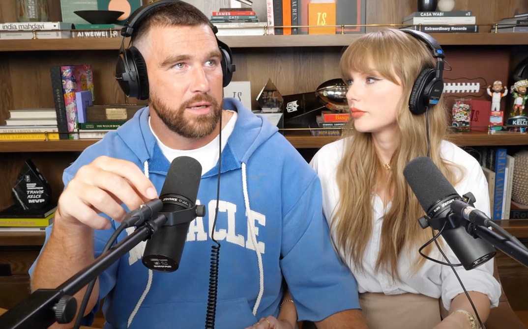 Taylor Swift Travis Kelce Handsy New Heights Podcast 23