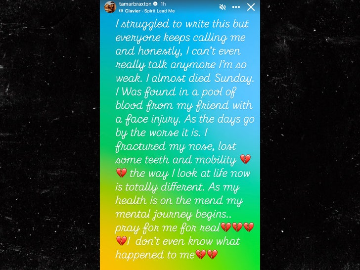 Tamar Braxton Says She Almost Died, Woke Up in Pool of Blood