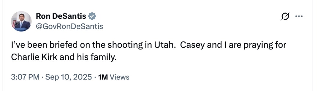 Politicians React To Charlie Kirk Shooting 1