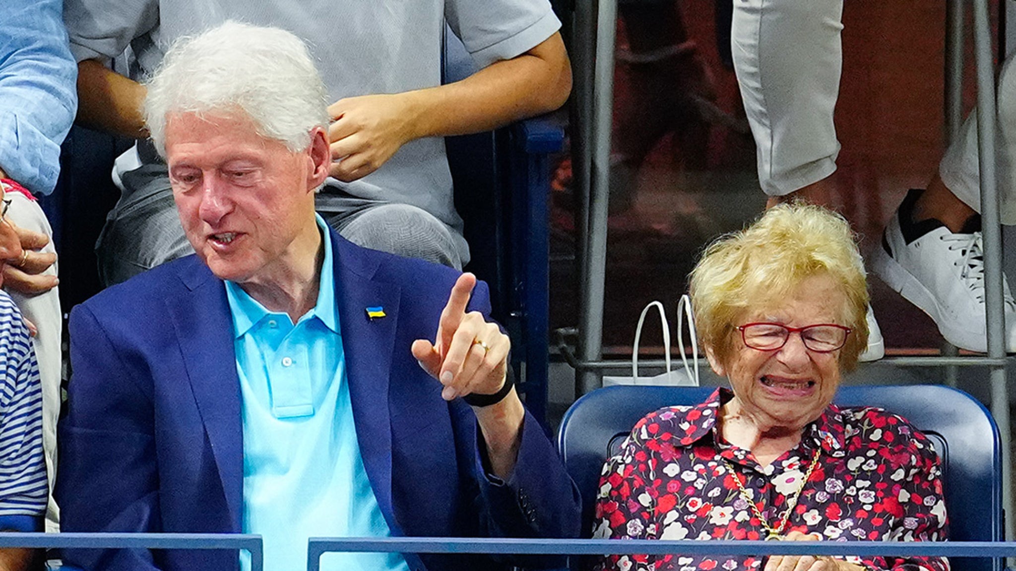 Bill Clinton Chats With Sex Therapist Dr. Ruth At Serena Williams' U.S...