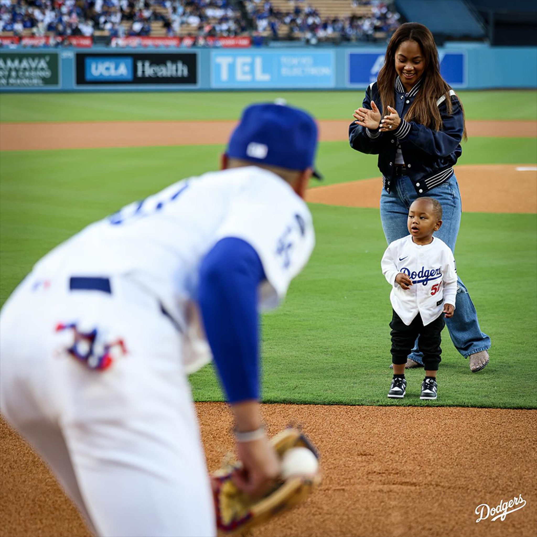 Mookie Betts' Son Throws Adorable First Pitch At Dodgers Game