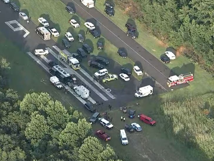 A skydiving plane with 15 people onboard went off the end of the runway WPVI