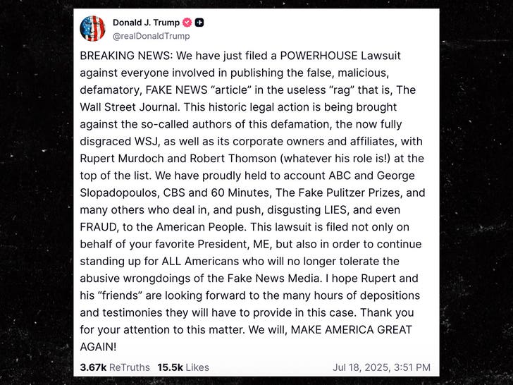 DONALD TRUMP TRUTH SOCIAL POST