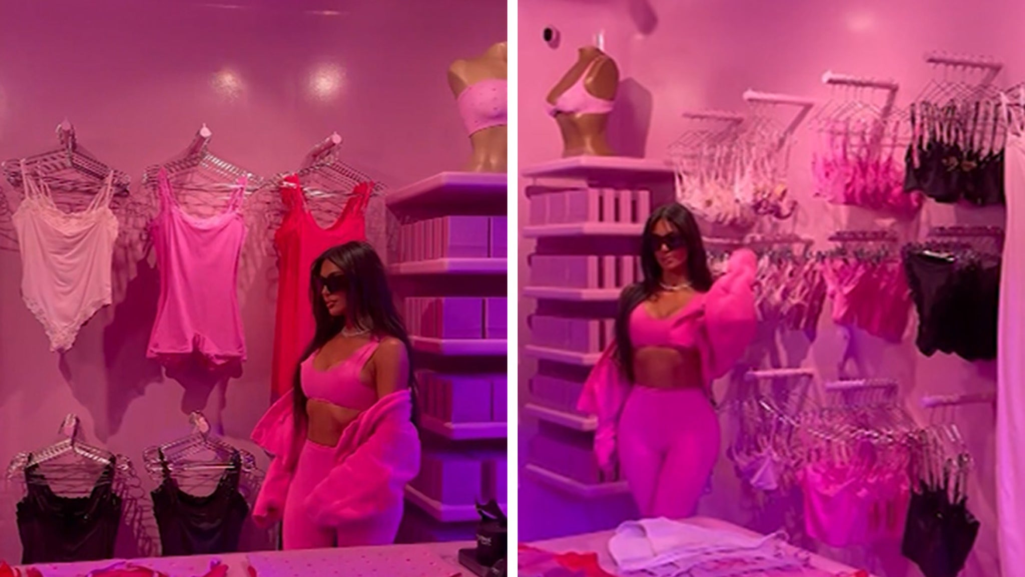 Kim Kardashian Makes Surprise Appearance at SKIMS Valentine's Day Pop-Up