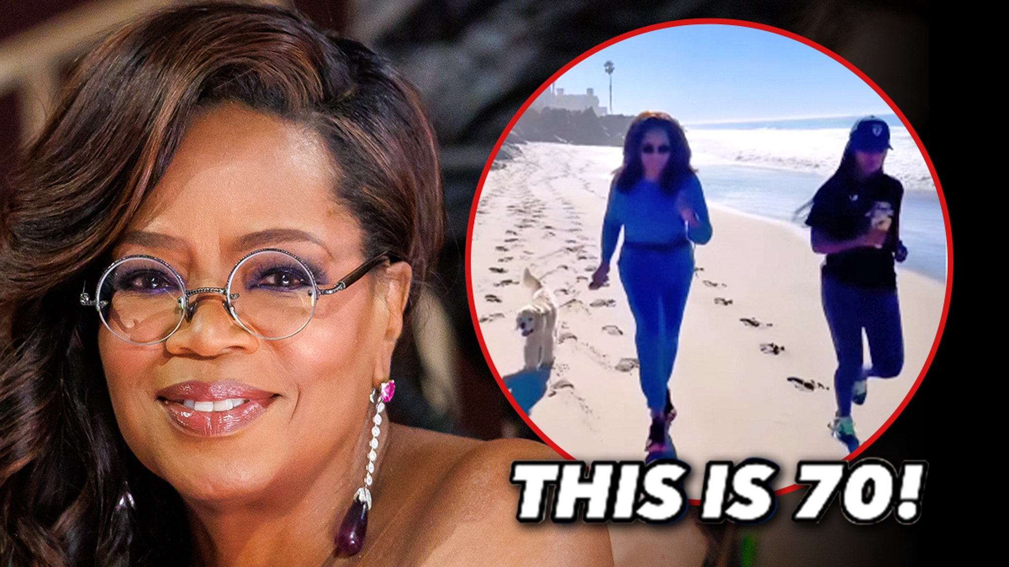 Oprah Winfrey Rings In 70th Birthday With Run on Beach