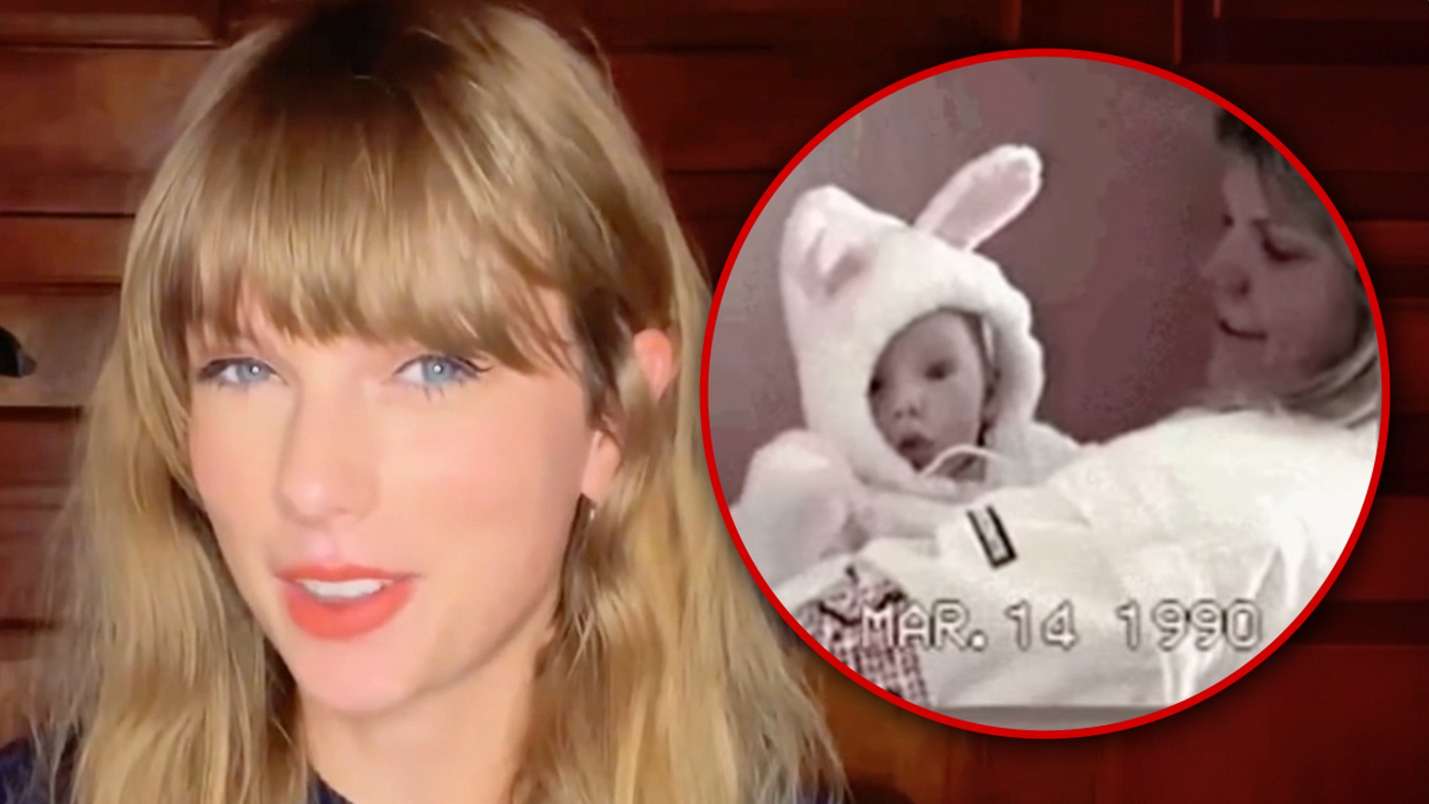 Taylor Swift wears a bunny suit as a child on Easter