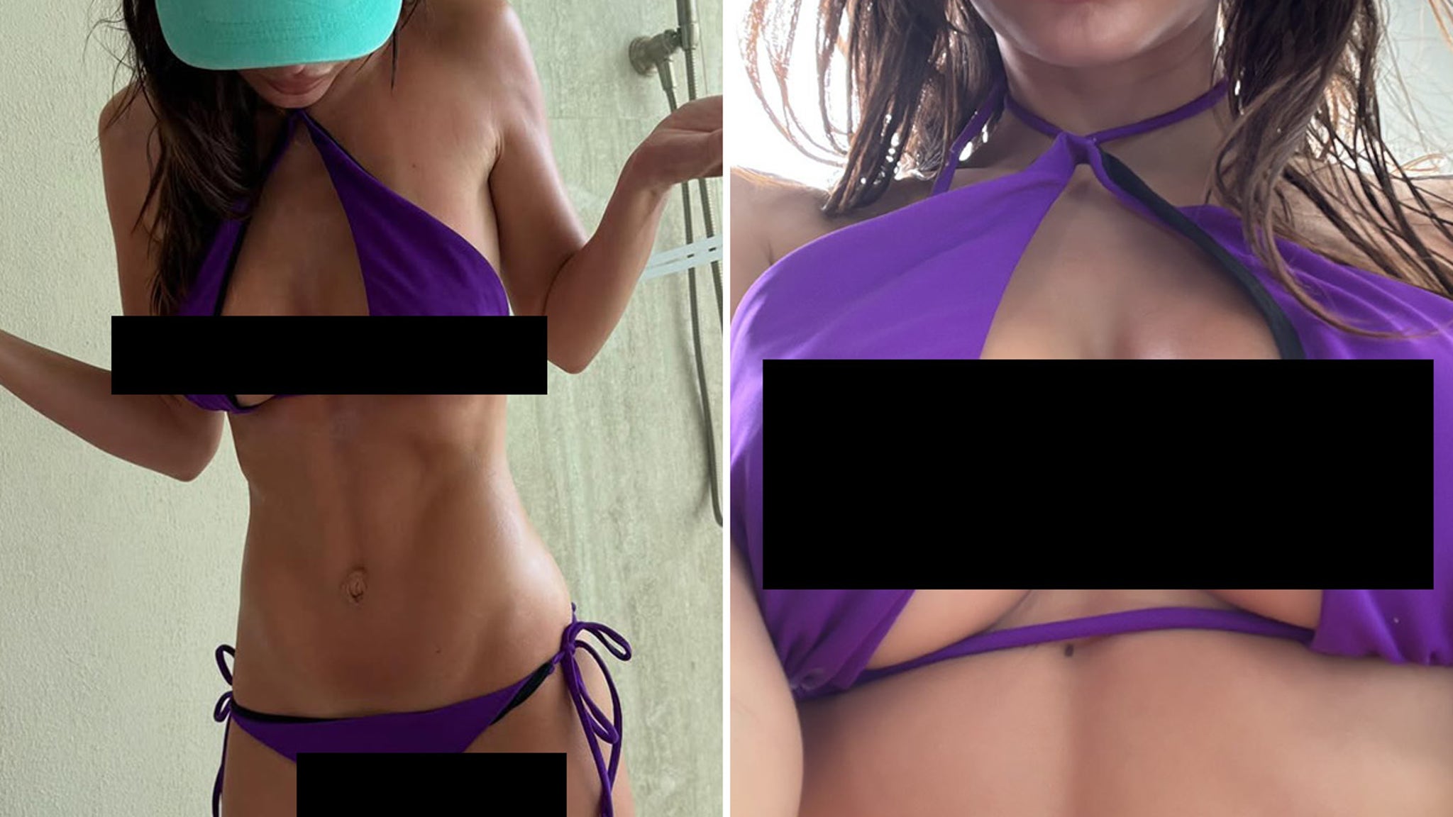 Guess Who's Serving Purple Power in This Bikini Selfie?!