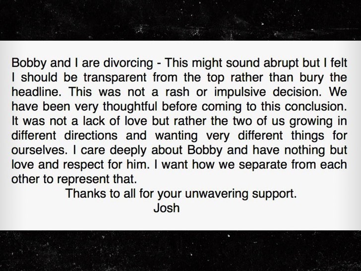 josh flagg divorce statement