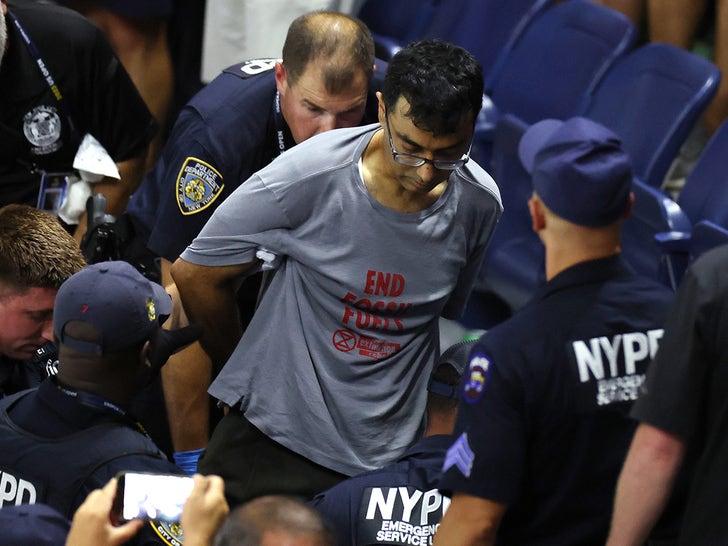 A protester disrupts US  Open Women's Singles Semifinal