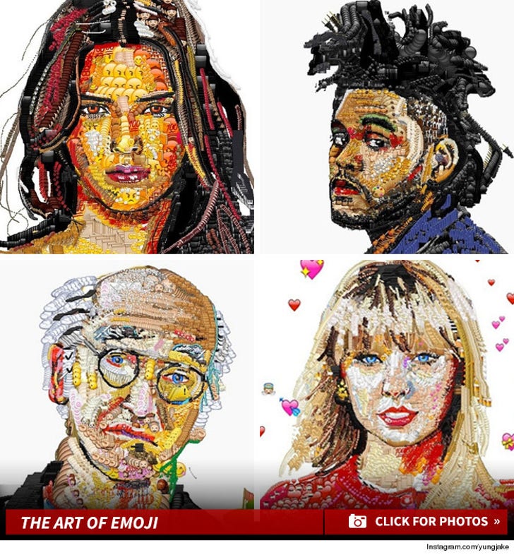 Instagram Artist Creates Celeb Portraits Using Emojis!
