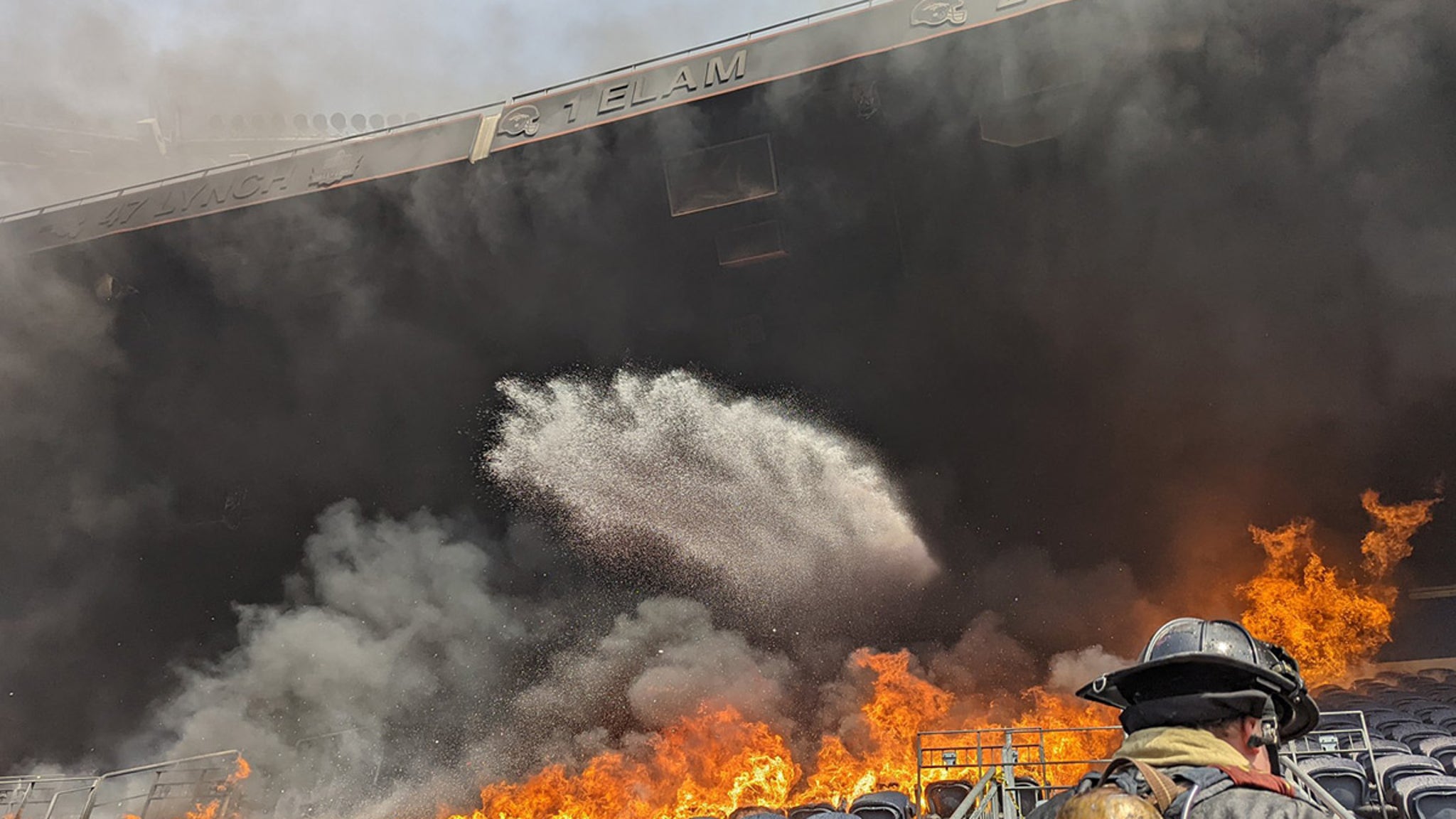 Denver Broncos' Mile High Stadium Catches Fire, Massive Smoke Clouds
