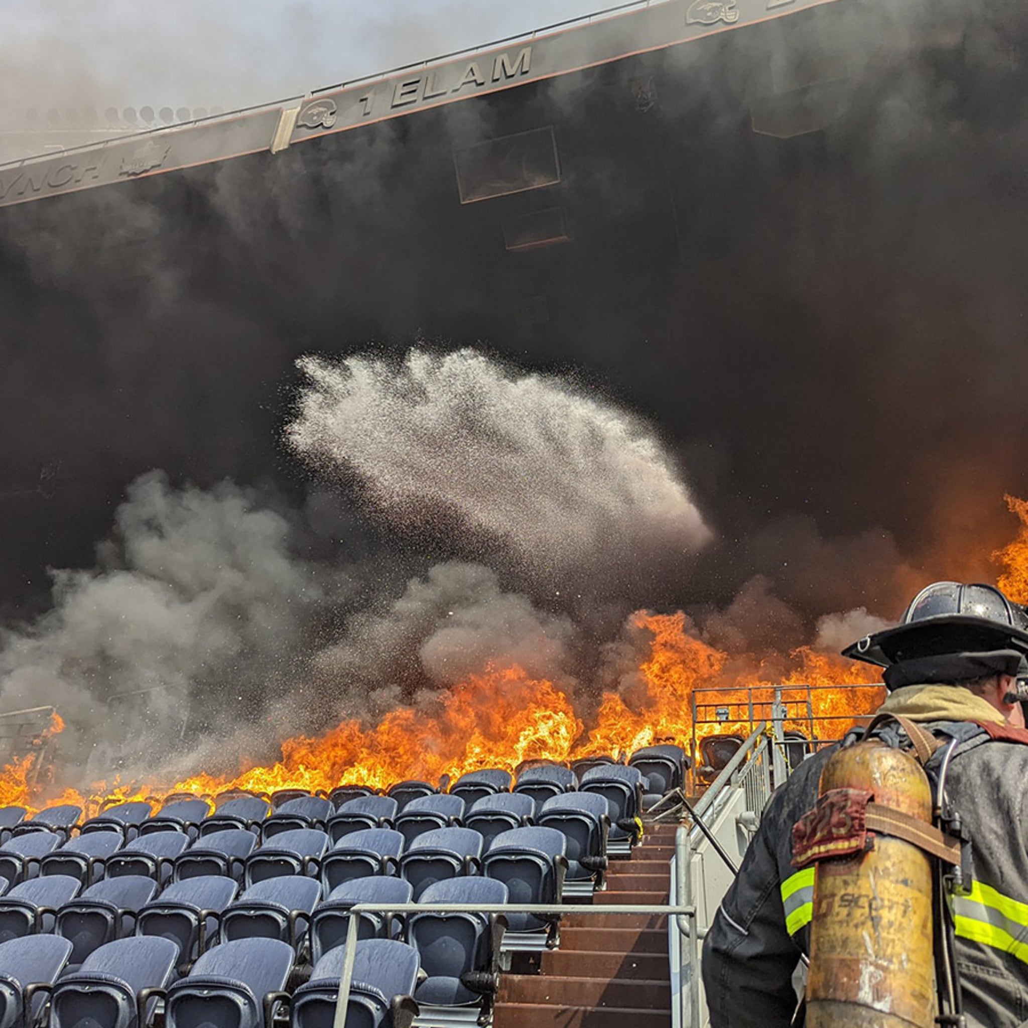 Denver Broncos' Mile High Stadium Catches Fire, Massive Smoke Clouds