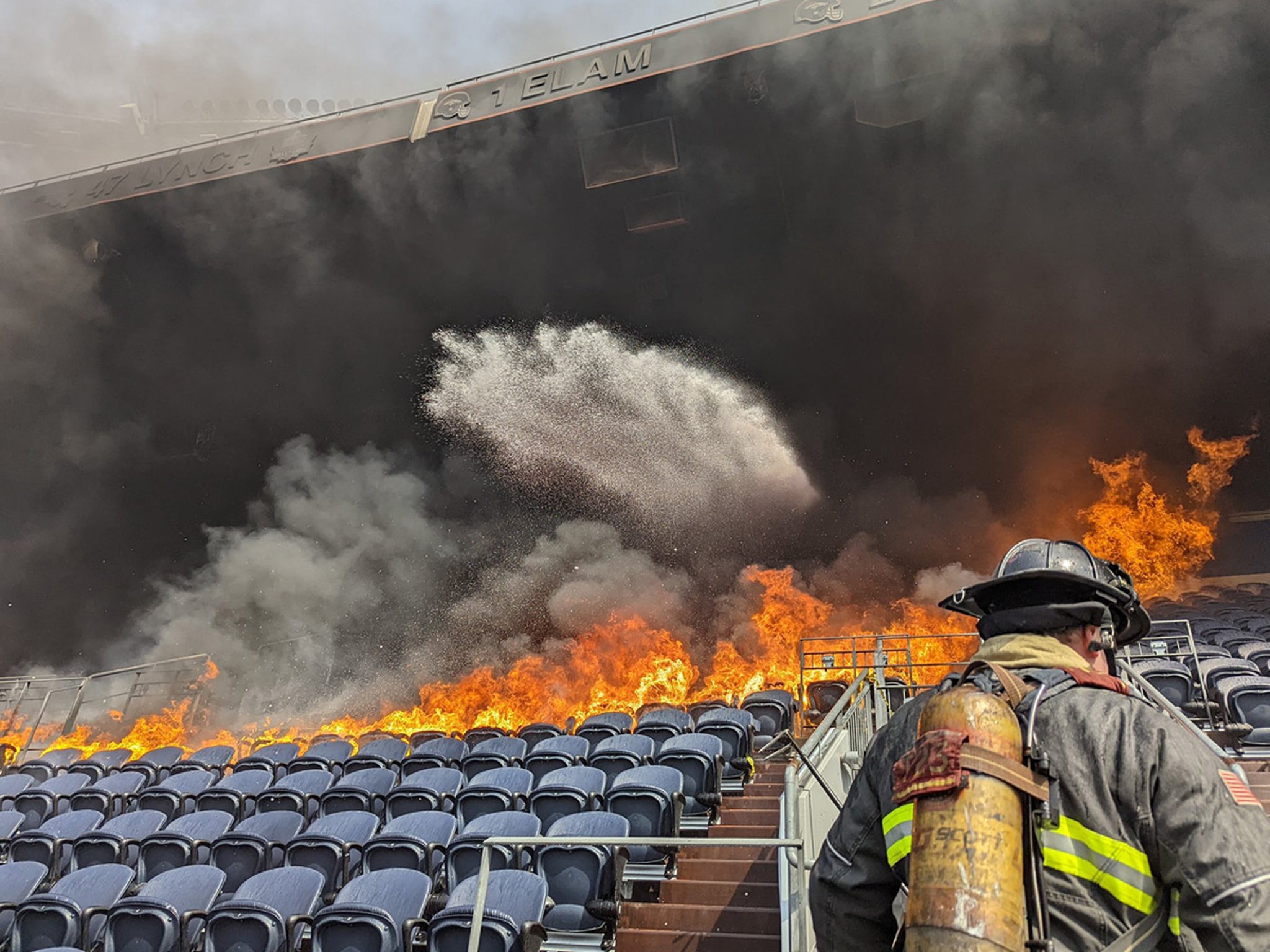 Denver Broncos' Mile High Stadium Catches Fire, Massive Smoke Clouds