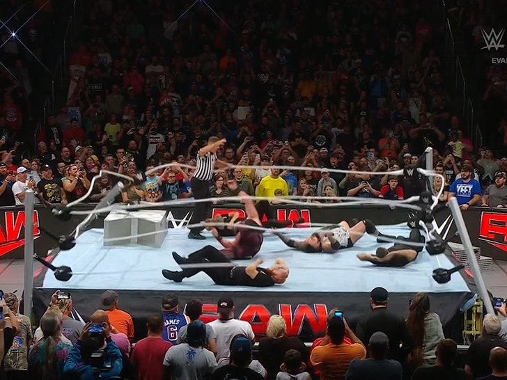 WWE Raw ring collapses during Last Man Standing main event