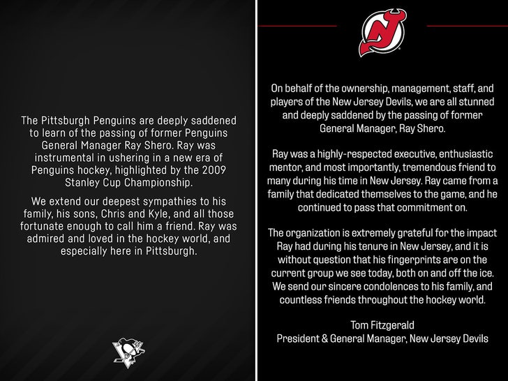 ray shero pittsburgh penguins new jersey devils statement split sub x
