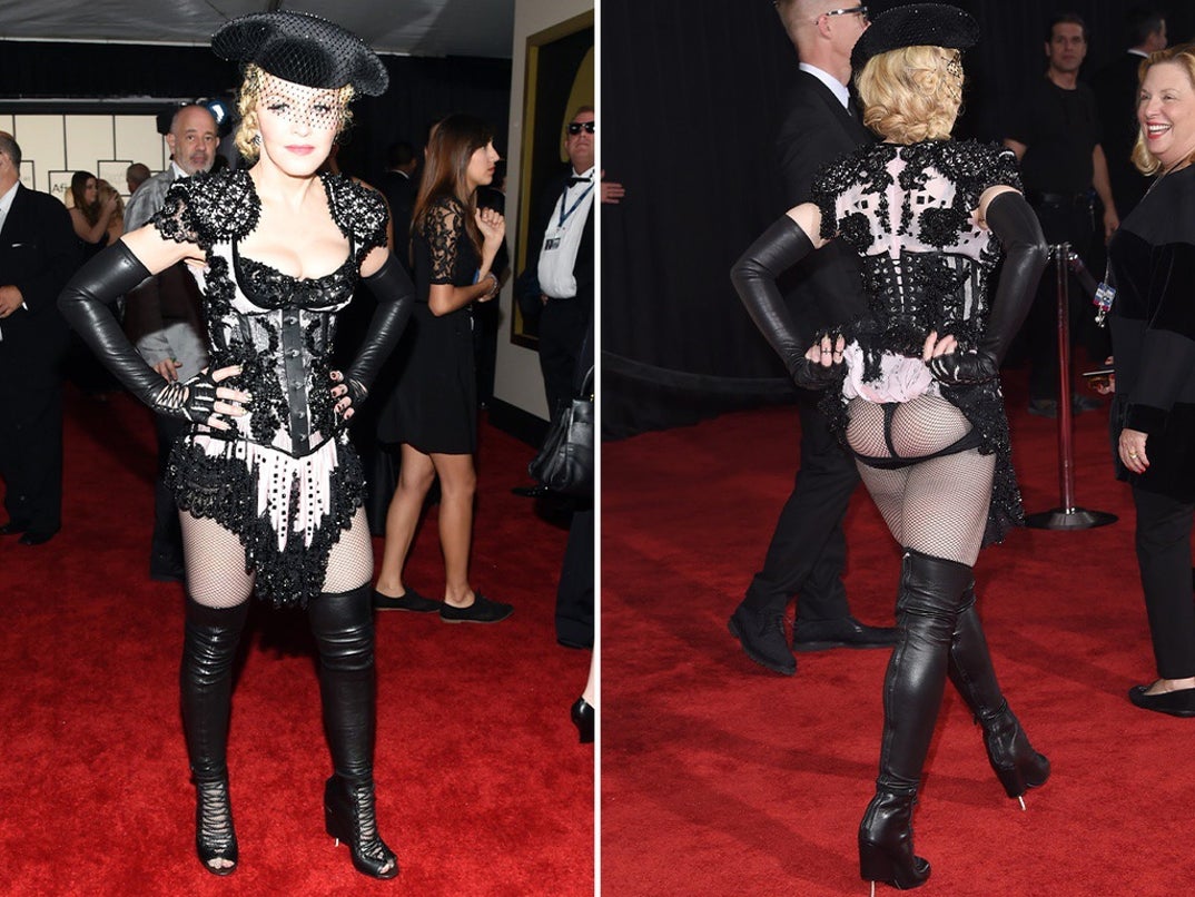 Madonna Givenchy Burlesque-Inspired Outfit 2015