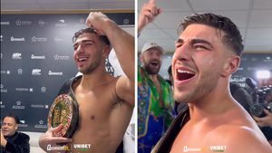 Tommy Fury Sings With Tyson To Celebrate Win Over Jake Paul