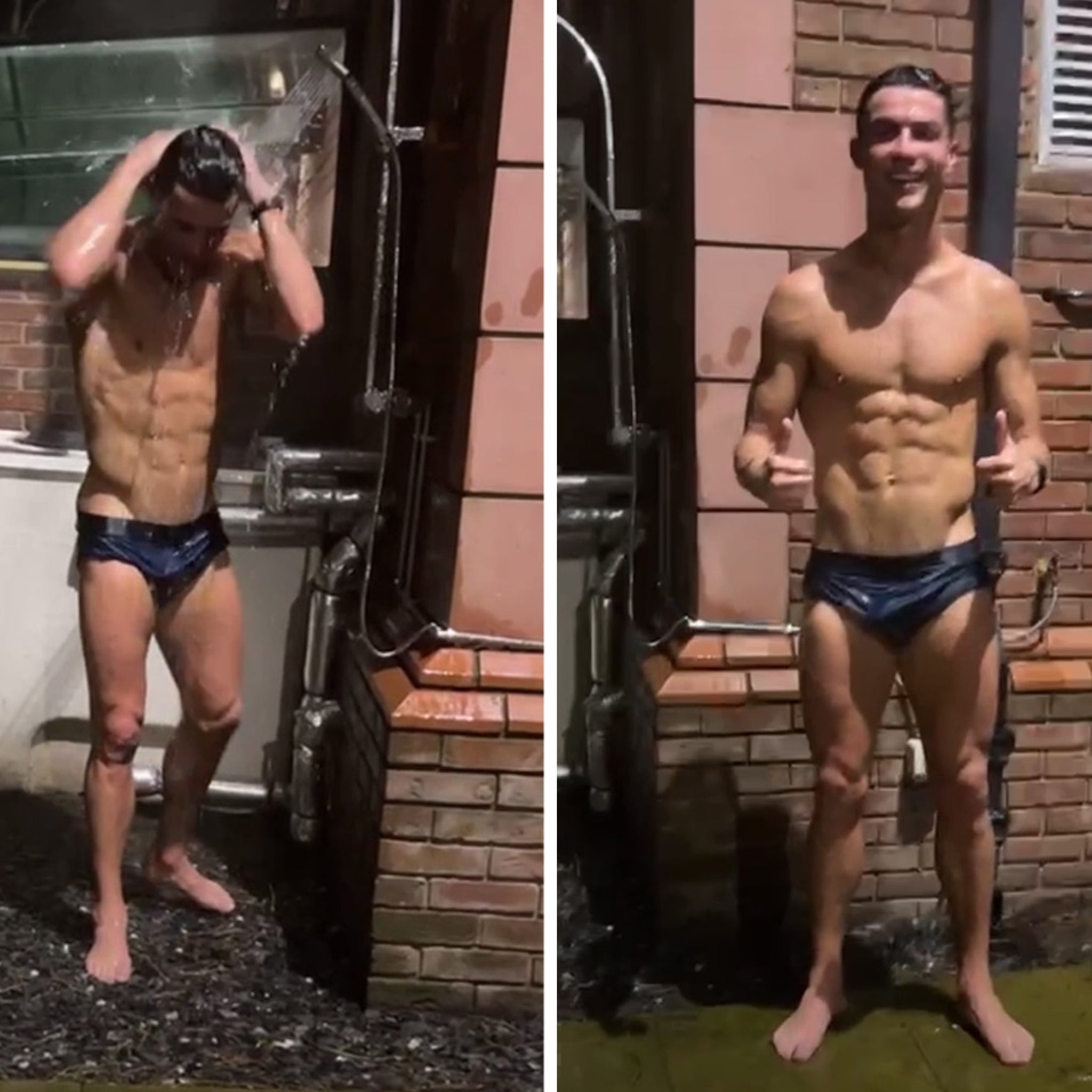 Cristiano ronaldo showering