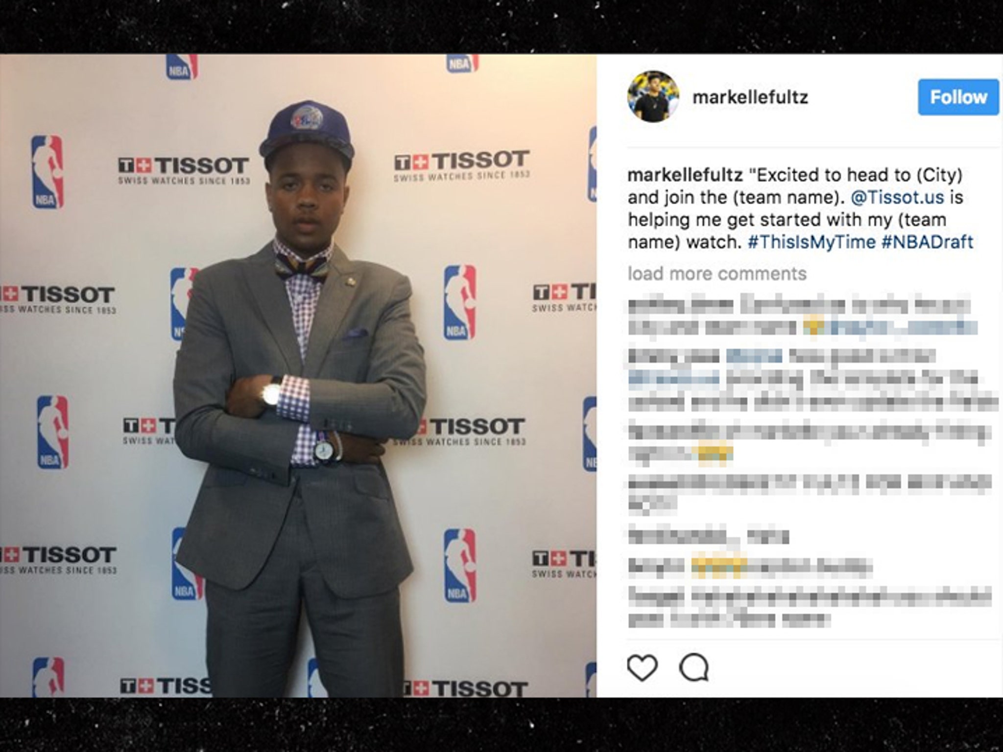 Markelle Fultz Forgets 76ers In 1st Draft Instagram Post