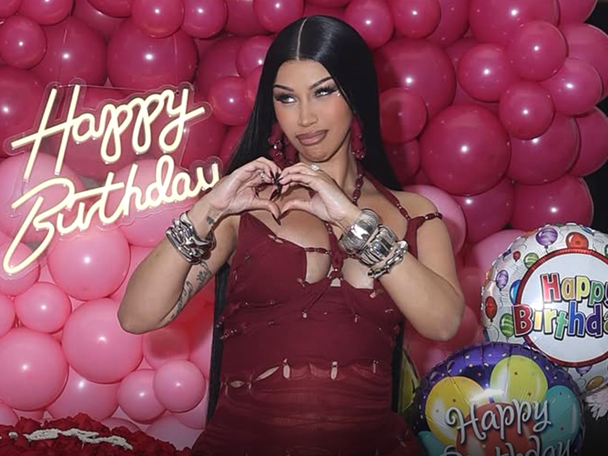 cardi b red birthday dress The lady in red  such an amazing show @robertwun