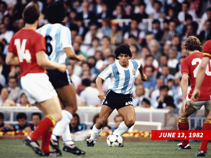 Diego Maradona's Argentina shirt from 1982 World Cup debut up for