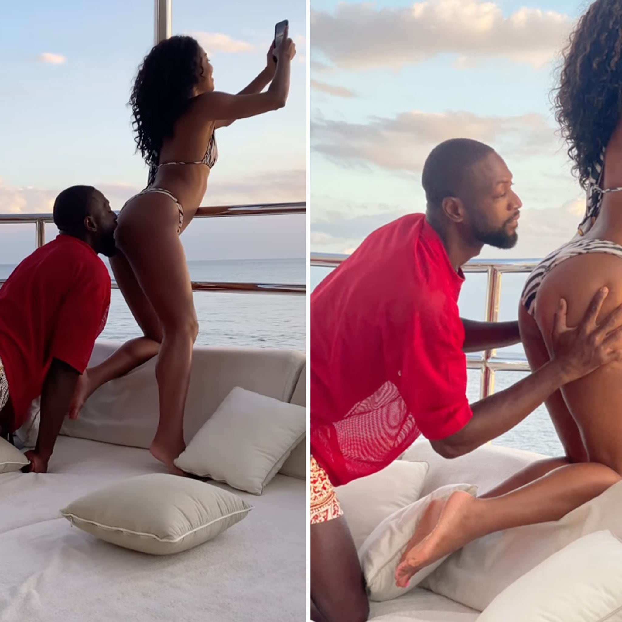 Dwyane Wade Bites Gabrielle Union's Butt During Vacation