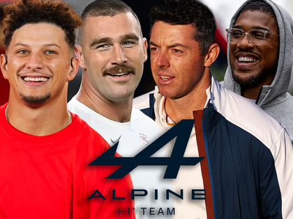 alpine f1 team logo Patrick Mahomes, Travis Kelce