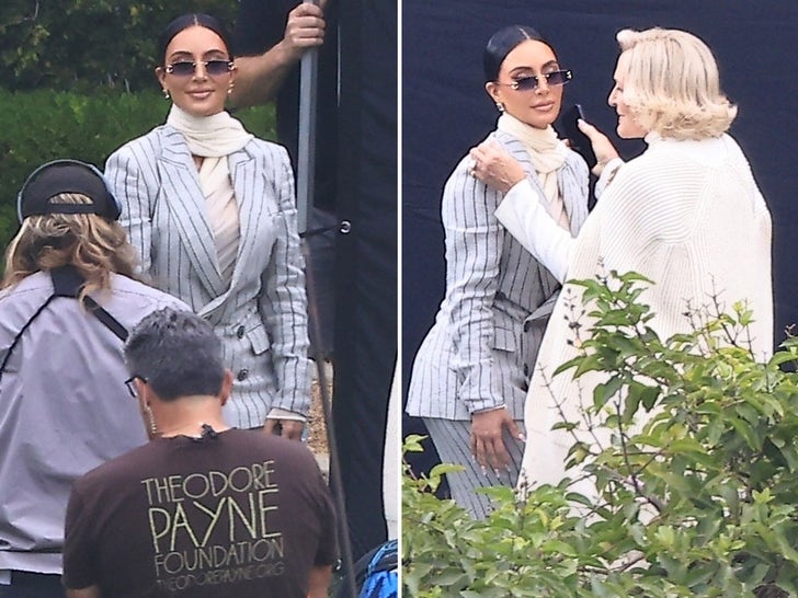 Kim Kardashian & Glenn Close Filming 'All's Fair'