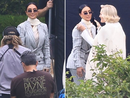 Kim Kardashian And Glenn Close Filming Together