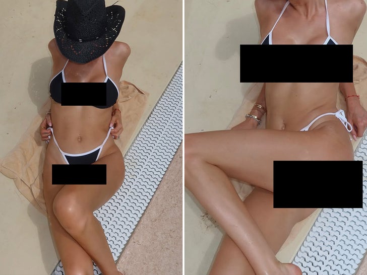 Stars in black bikinis