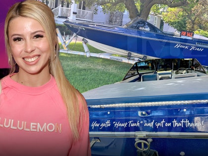 hailey welch hawk tuah boat getty 1