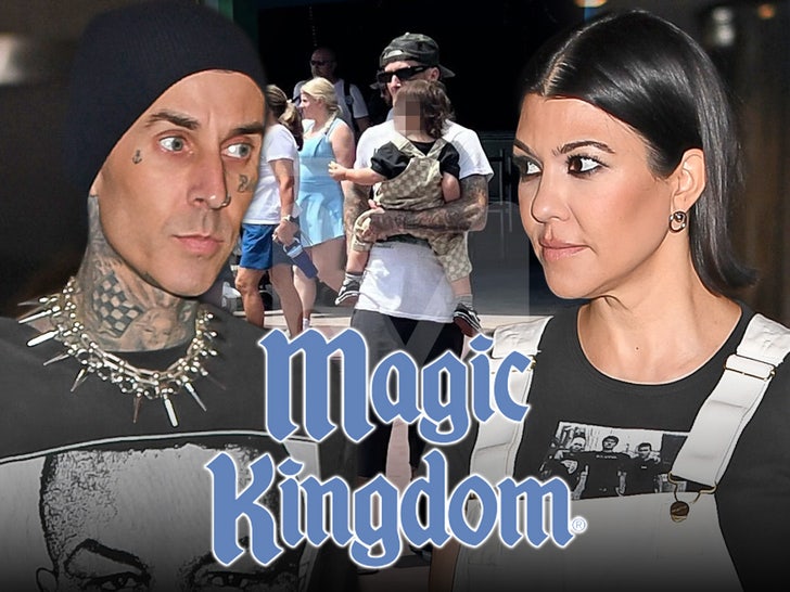 travis barker kourtney kardashian rocky disney magic kingdom main getty tmz composite